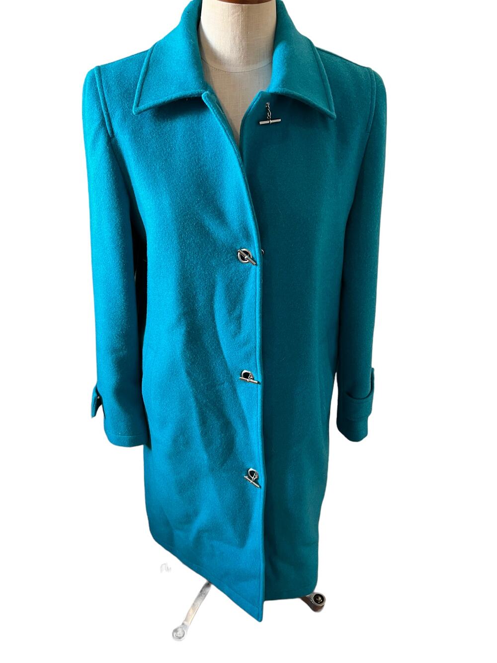 Harve Bernard Wool duffel coat toggle clasps Blue 8
